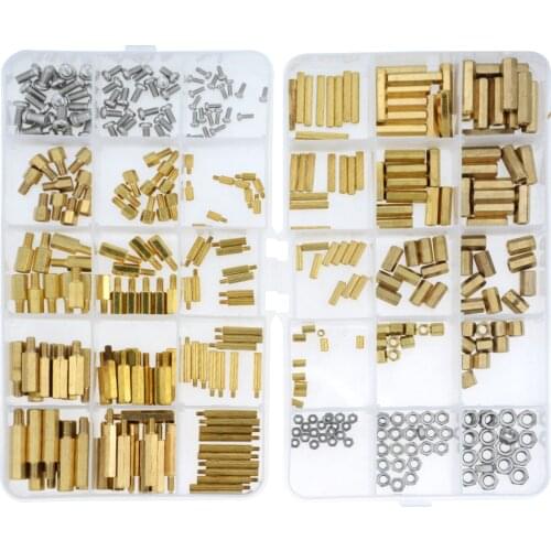 360PCS Hex Male To Female M2 M3 M4 Brass Standoff Spacer Hexagonal Stud Spacer Hollow Pillars PCB Spacer For Board Motherboard