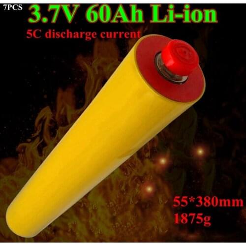 7pcs 3.7V 60Ah Lithium ion 3.7V li-ion battery 5C discharge current for 24V 12V RV electric motorcycle scooter battery pack