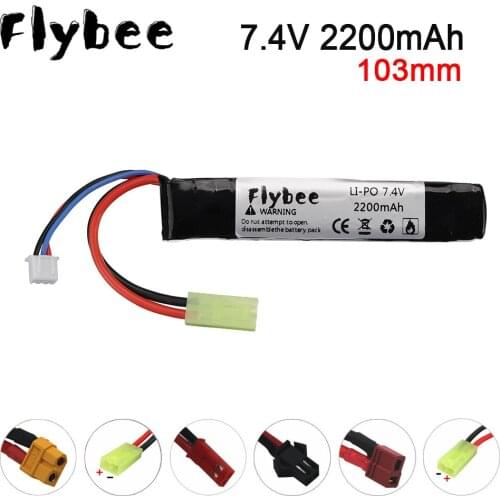 7.4v 2200mAh Lipo Battery for Water Gun 2S 7.4V battery for Mini Airsoft water gun BB Air Pistol Electric Toys Guns Parts #103mm
