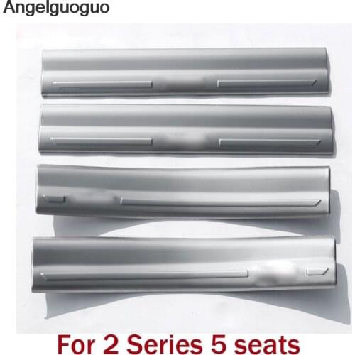 Angelguoguo Car Inside Door Sill Scuff Threshold Plate For BMW 2 Series Active Tourer 5 Seats and 7 Seats F45 F46 218i 2015-2017