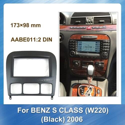 Car Radio Fascia For BENZ S CLASS W220 Black 2006 Car Fascia Frame Mount Kit Trim Panel Stereo Frame Panel Plate Mounting Dash