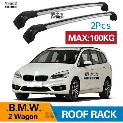 SHITURUI 2Pcs Roof bars For BMW 2-Series Active Tourer Gran Tourer wagon Aluminum Alloy Side Bars Cross Rails Roof Rack Luggage