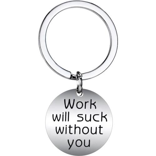 Stainless Steel Keyring Coworker Leaving Gifts for Colleague Friends Boss Goodbye Farewell Gifts Going Away Thank You Keychains