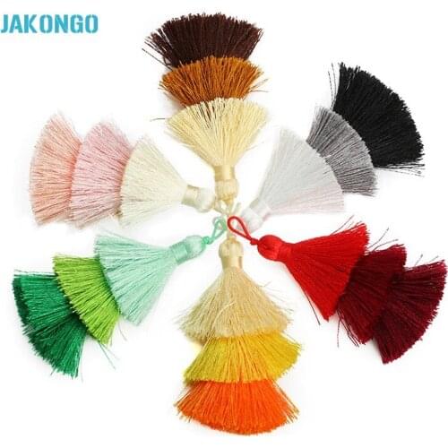 Colorful Three Layers Tassel Pendant for Making Earrings Pine Tree Charms DIY Jewelry Accessories 65mm