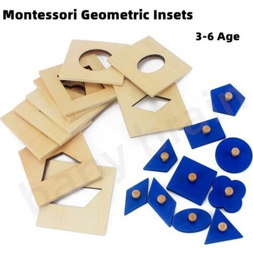Montessori Wood Geometric Shape Insets Set Baby Toy Early Childhood Education Preschool Training Kids Toys Brinquedos Juguetes