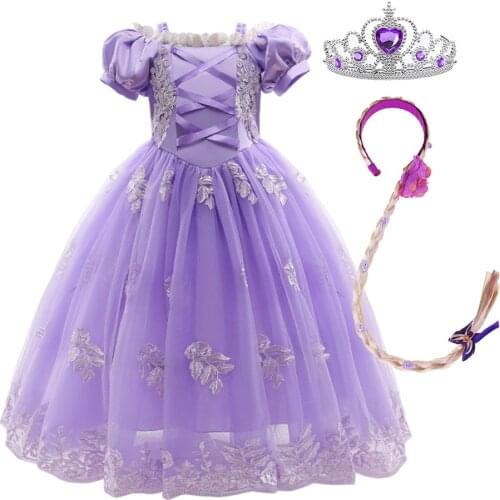 3-10 Years Baby Girl Sofia Dress Kids Christmas Evening Dress Princess Accessories Girl Sofia Cosplay Costume Fancy
