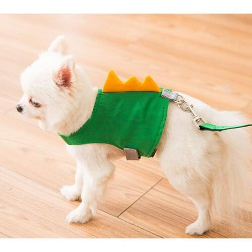 Dinosaur Traction Rope Harness Vest Safety Pet Pulling Rope Dog Hauling Cable Breathable Dog Harness Leash Dog Leash Pet