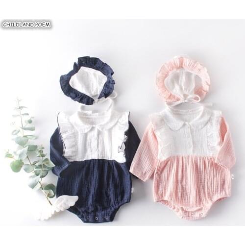 Baby Girl Clothes Newborn Baby Rompers For Girl Jumpsuit Cotton Breathable Baby Girl Boy Romper With Hat Infant Baby Clothes