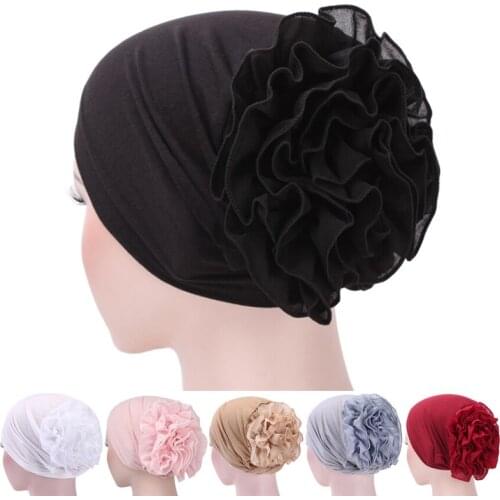 Women Girls Floral Lace Turban Hat India Cap Muslim Hats Hairnet Chemo Cap Flower Bonnet Beanie Running Sports Turban