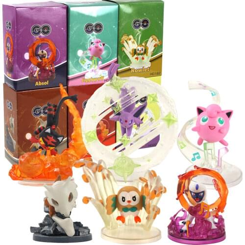 6-10cm 6pcs/Lot Pokemon Figure Rowlet Cubone Jigglypuff Litten Espeon Eevee Absol PVC Action Figure Model Toys Cartoon Doll