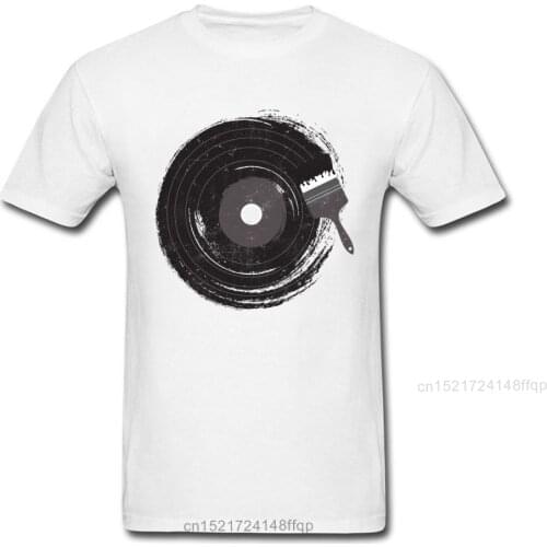 Black Record Tshirt Men T-Shirt Art of Music T Shirt Party Top Tees Cotton Hip Hop Clothes Creative Design Thanksgiving Day Gift