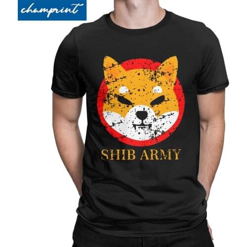 Shib Army T Shirt Men Womens Cotton T-Shirt SHIB Shiba Inu Token Doge Crypto Coin Cryptocurrency Tees Graphic Printed Tops