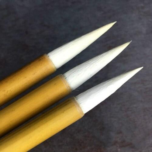 Chinese Calligraphy Pen Caligrafia Chinese Woolen Hair Regular Script Writing Painting Brush Pen Huzhou Ink Brush Tinta China