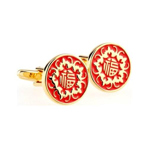 Chinese Characters Words FU Cufflink Cuff Link 15 Pairs Wholesale Free Shipping