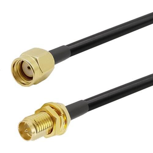 RG58 Coaxial Cable RP-SMA Male to RP-SMA Female Connector RF Coax Pigtail Cable RP SMA Cable 1-10 Meter