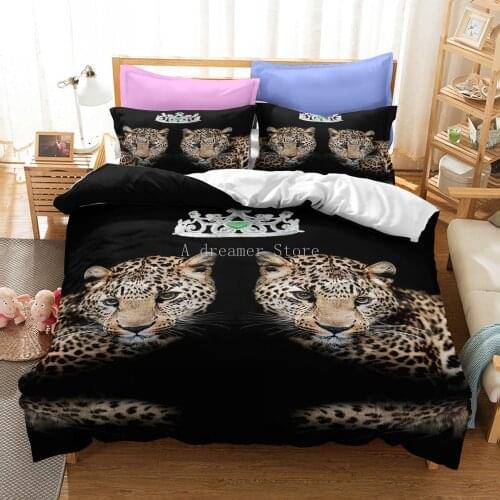 3D Leopard Horses Duvet Quilt Cover Sets Aniaml Bedding Set Comforter Covers Bed Linen King Queen Size Chinese Design Bedclothes