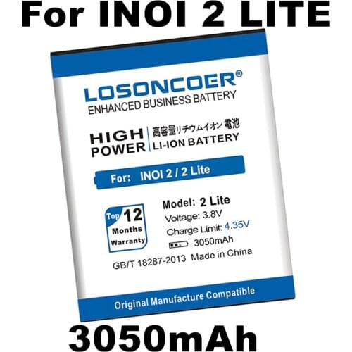 LOSONCOER NEW 2 LITE 3050mAh Battery For INOI 2 Lite INOI2 Lite Mobile Phone Battery Batteries+Quick Arrive