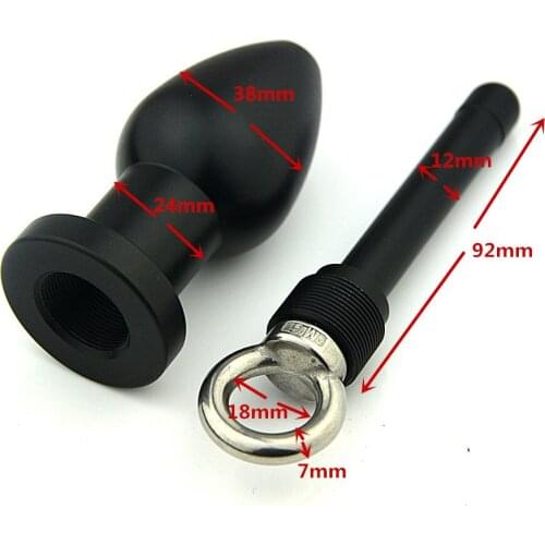 Metal Inner Hollow Anus Dilator Anal Plug Flushable Buttplug Shower Enema Syringe Cleaning Fetish Butt Sex Toys