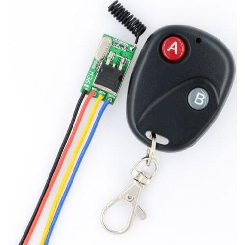 Mini Remote Control Switch RF Small Receiver Transmitter DC6V-36V Power Remote ON OFF Small Switch 3A Learning Code