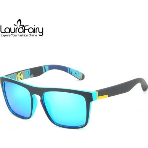 LauraFairy Men Women Mirrored Polarized Sunglasses Brand Designer Printed Arm Rubber Paint UV400 Sun Glasses lentes de sol mujer