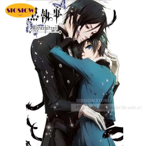 NEW 5D DIY Diamond Painting Japanese BL Anime Black Butler Figure Full Drill Diamond Mosaic Embroidery Decor Room Gift For Girls