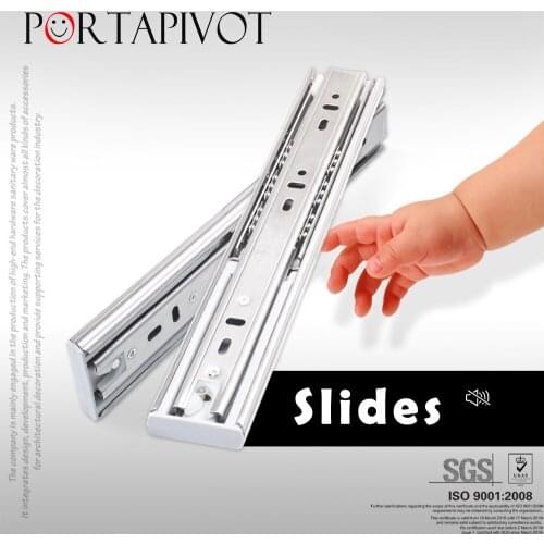 10" - 22" Stainless Steel Drawer Slides Soft Close Drawer Track Rail Sliding Three-Section Cabinet Slides Furniture Hardware