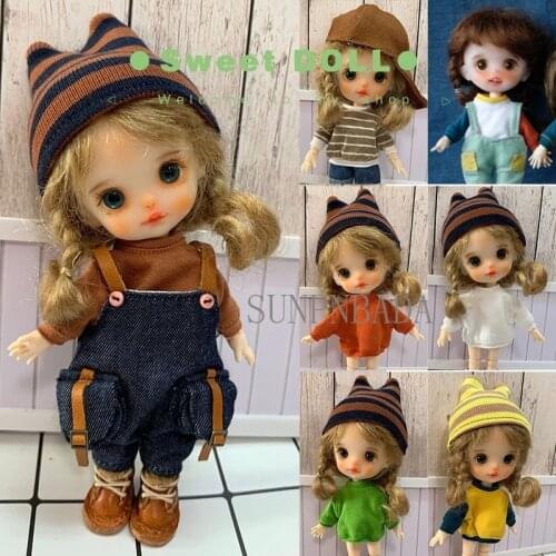 New Doll Clothes Long Sleeve T-shirt Sweater, Suitable for Ob11, Obitsu11, Molly, 1/ 12bjd Doll Clothes Clothes Accessories