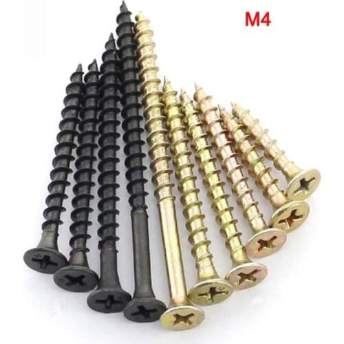 Zinc Plated Flat Head Cross Drywall Nail KA Hardened Fast Coarse Thread Wood Bolts Phillips Countersunk Self Tapping Screws M4