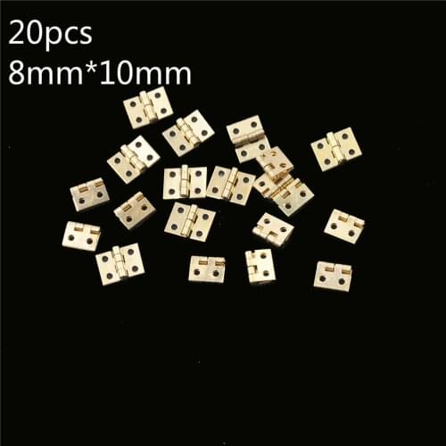 20pcs/Lot Cabinet Door Hinges Brass Plated Mini Hinge Small Decorative Jewelry Wooden Box Furniture Accessories
