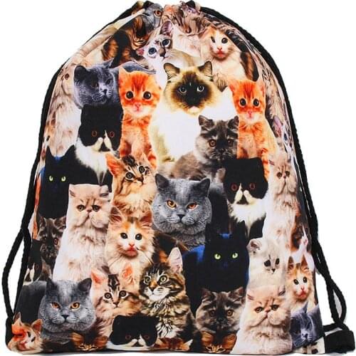 BU store Backpack Shopping Drawstring Bags Personalized Print Pattern Travel Beach Gym Shoes Sports Oxford Cloth Pack With Rope