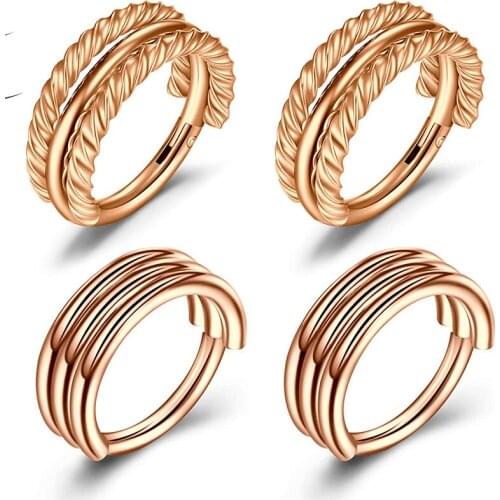 16G Hinged Segment Seamless Clicker Nose Septum Hoop Septum Piercing Ear Helix Cartilage for Man Women