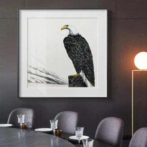 Nordic Minimalist Fierce Eagle Animal Canvas Painting Wall Art For Lliving Room Office Modern Home Decoration Poster And Print