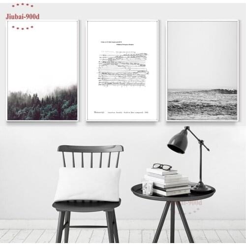 Nordic Decoration Home Landscape Forest Note Canvas Painting Wall Pictures For Living Room Posters And Prints Wall Art SAN110