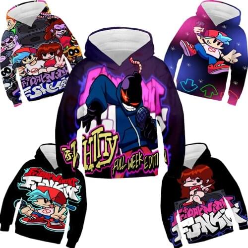 Hot Game Friday Night Funkin Hoodies Boys Girls Long Sleeve Cartoon Sweatshirt Sportswear Harajuku Streetwear Children Clothing