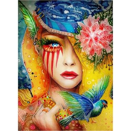 Mysterious Girl Diamond Embroidery Patterns Rhinestone Wall Art Painting Full resin Diamond Mosaic Cross Stitch