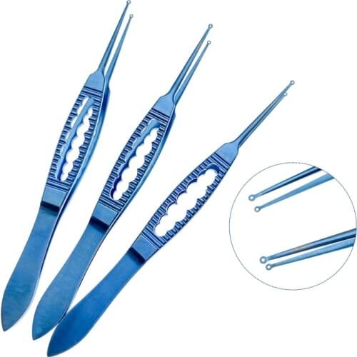 Titanium Fechtner Conjunctiva Forceps Ring Tips 1mm Ophthalmic Surgical Instruments