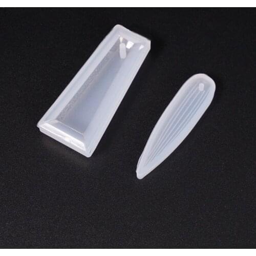 1PCS Trapezoidal Leaf Pendant Translucent Silicone Mold DIY Jewelry Making Tool Moulds UV Epoxy Resin Decorative Craft Wholesale