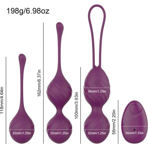 3 Pcs Remote Control Electric Shrinking Ball Silicone Smart Ball Vibrator Kegel Ball G-spot Orgasm Sex Toy Man Prostate Massage