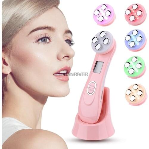 Face Skin EMS Mesotherapy Electroporation RF Radio Frequency Facial LED Photon Skin Care Device Face Lifting Tighten Beauty Tool