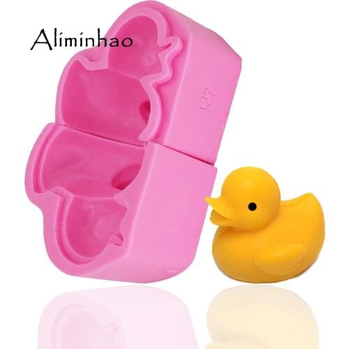 B0289 Clamping 3D duck form DIY Candle Soap Mold Silicone mould fondant cake decorating tools suitable for polymer clay