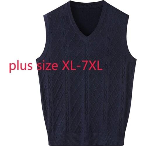 New Arrival Suepr Large Spring And Autumn Men Fashion Knitted Vest V-neck Computer Knitted Vest, Sleeveless Plus Size XL-6XL 7XL
