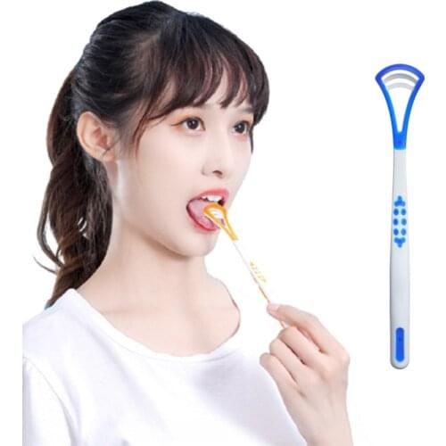 1Pc Tongue Scraper Brush Plastic Oral Care Cleaner Remove Tongue Coating Fresh Breath Oral Mouth Hygiene Care