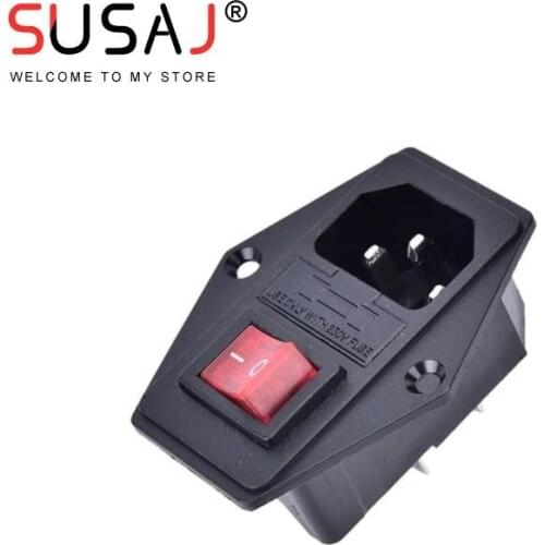1pc ON/OFF Switch Socket With Female Plug For Power Supply Cord Arcade Machine IO Switch With Fuse