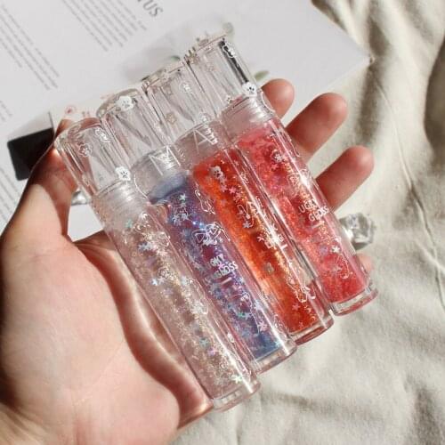 Moisturizing Star Diamond Crystal Gloss Plumping Lip Gloss Lip Plumper Makeup Glitter Nutritious Liquid Lipstick Lip Glaze 1PC