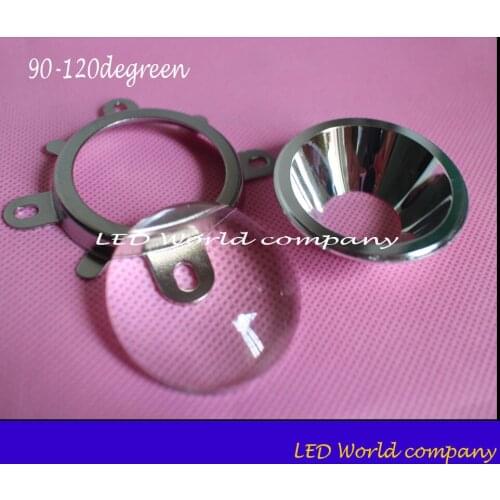 10pcs 10W High Power Leds 90-120degree 44mm Lens + Reflector Collimator + Fixed Bracket 10w led lens