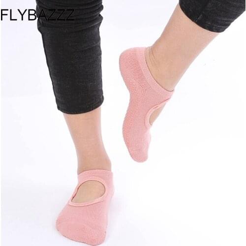 2018 New Style 100% Cotton Yoga Pilates Socks Women Backless Ballet Heated Socks Terry Deodorant Non-slip Floor Sports Socks