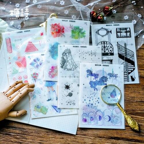 3 pcs/pack Gilding Light Year Star Moon Decorative Washi Stickers Scrapbooking Stick Label Diary Stationery Album Stickers