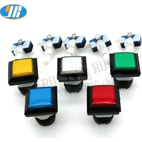 33mm square game machine push button arcade LED momentary push button illuminated push button