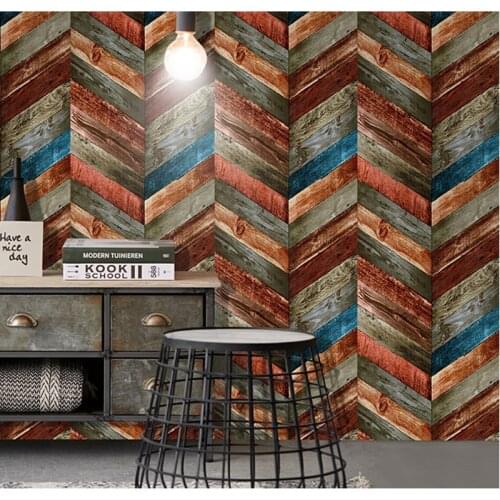 3D diamond shape wood grain pattern wall stickers adhesive waterproof PVC wallpaper living room background wall decor wallpaper