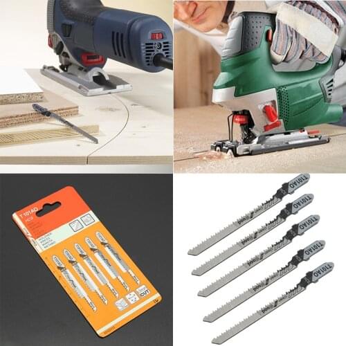5pcs/set New T101AO Jigsaw Blades Set Clean Cut Wood Scroll Cutting Tool 1.5-15mm